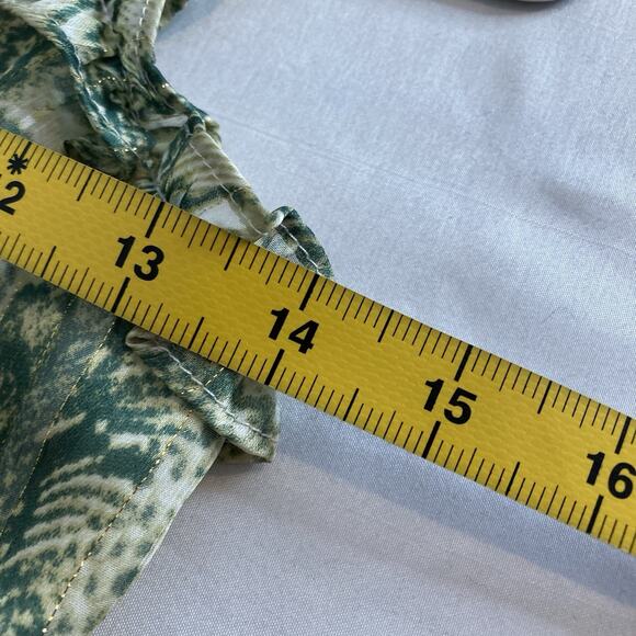 Anthropologie 4SI3NNA Women's Green Snakeprint Mini Dress Size XS Fairy Ruffles - Picture 4 of 12